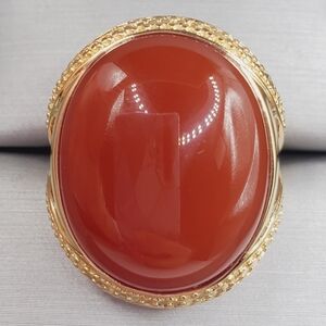 Yellow Gold Agate Ring